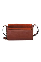 Chloe - Brown Leather & Suede “Faye” Crossbody w/ Chain Clasp