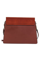Chloe - Brown Leather & Suede Fold-Over "Faye" Shoulder Bag w/ Ring Hardware