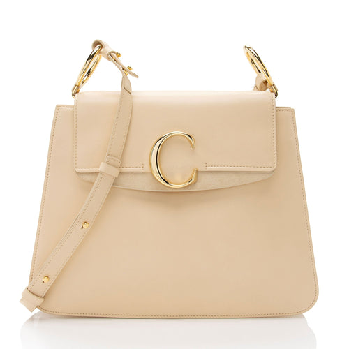 Chloe Calfskin C Medium Shoulder Bag (SHF-NFZYh6)