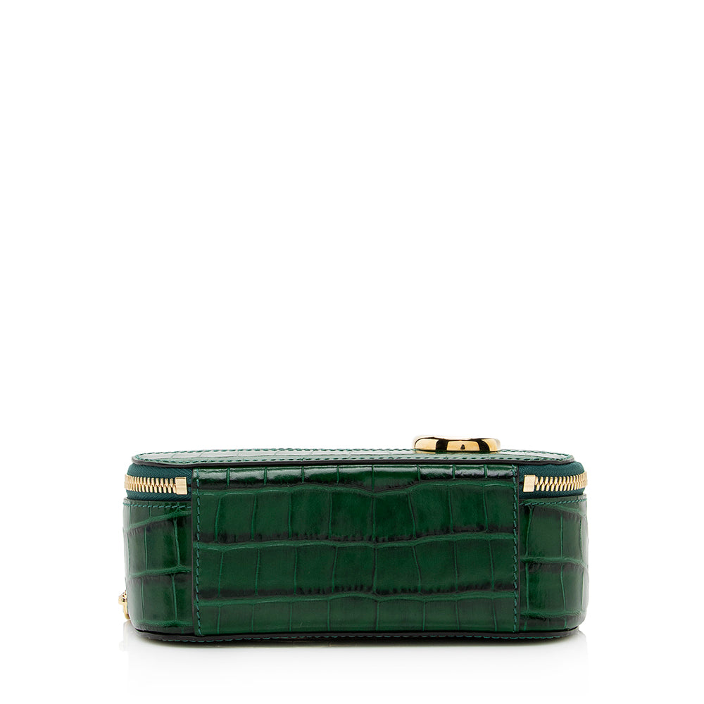 Chloe Calfskin Crocodile Embossed Mini C Vanity Bag (SHF-20712)