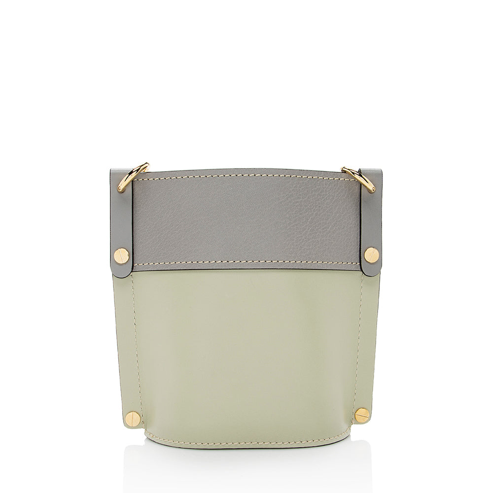 Chloe Calfskin Goatskin Mini Aby Bi-Color Bucket Bag (SHF-18320)