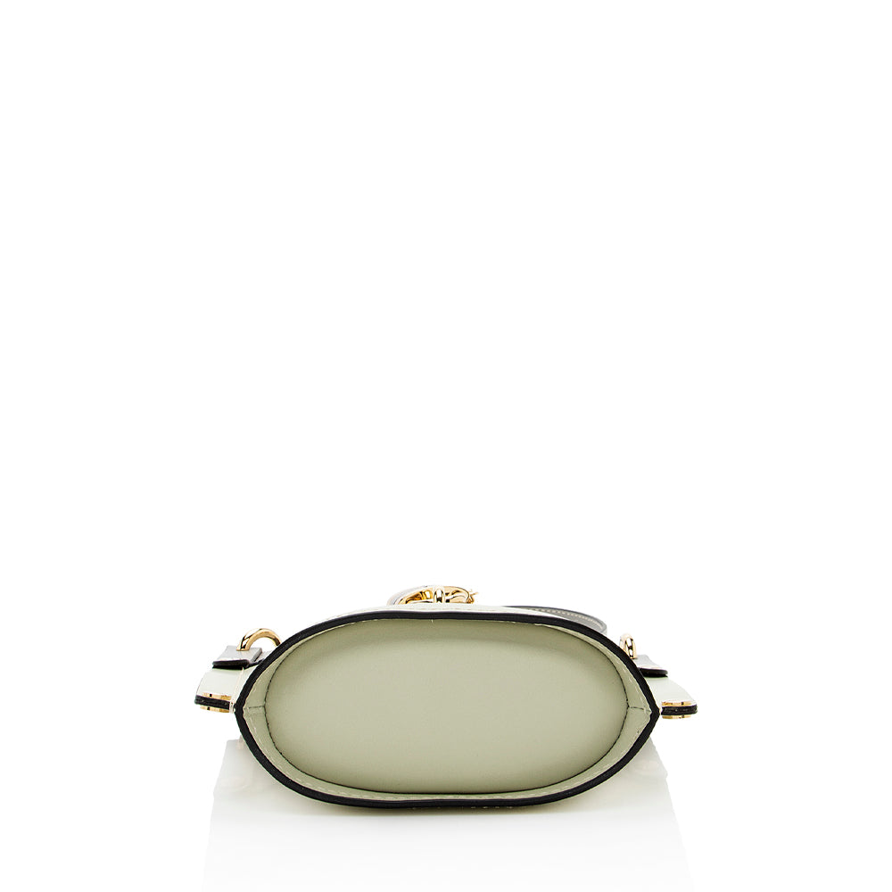 Chloe Calfskin Goatskin Mini Aby Bi-Color Bucket Bag (SHF-18320)