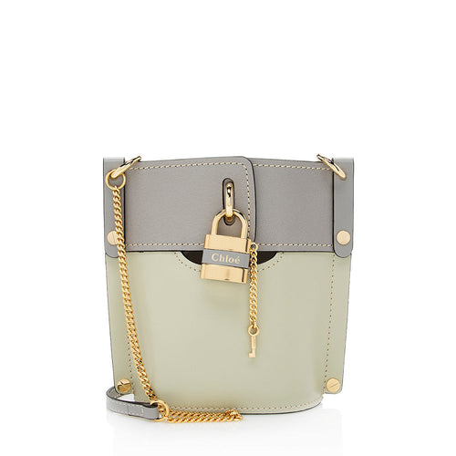 Chloe Calfskin Goatskin Mini Aby Bi-Color Bucket Bag (SHF-18320)