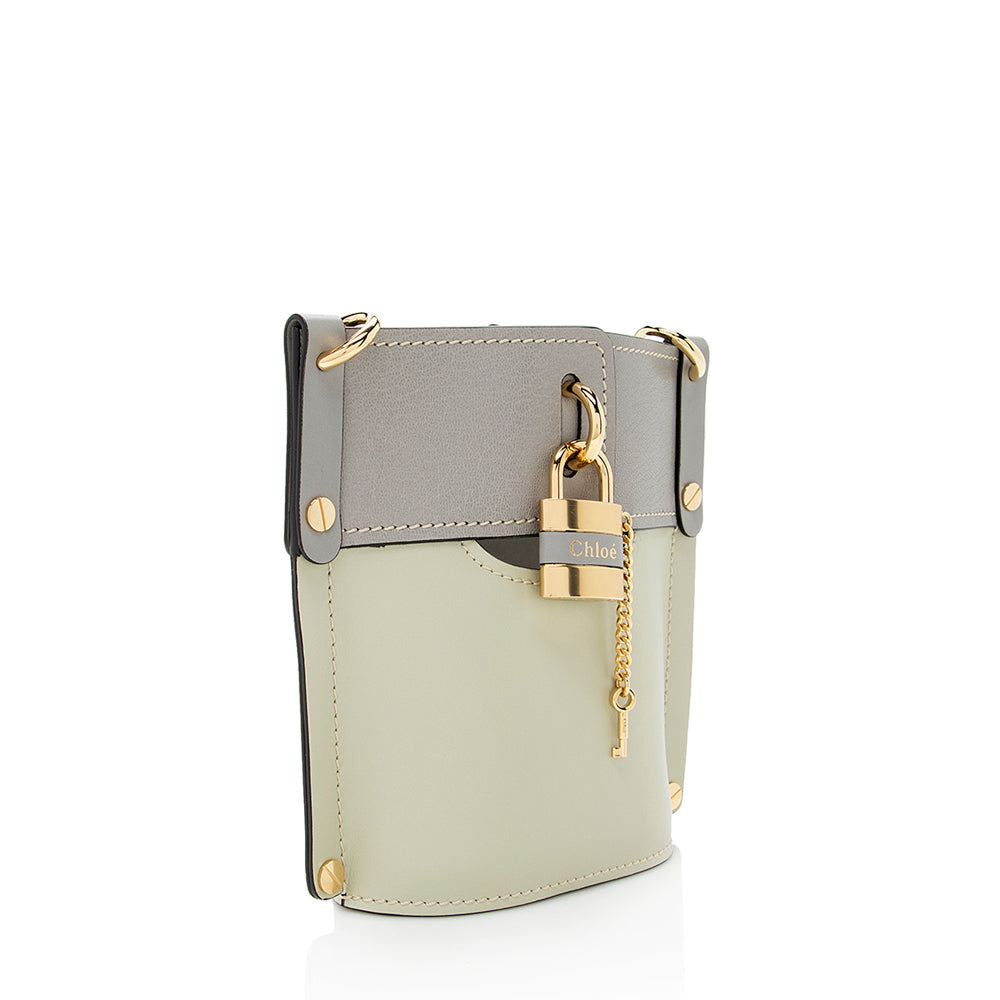 Chloe Calfskin Goatskin Mini Aby Bi-Color Bucket Bag (SHF-18320)