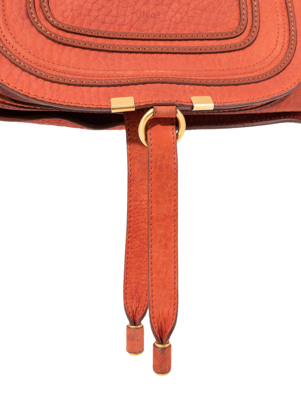 Chloe Calfskin Medium Marcie Saddle Bag Brown