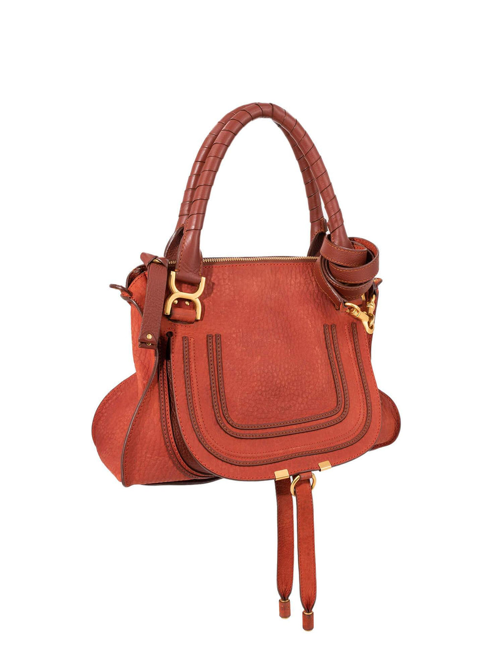 Chloe Calfskin Medium Marcie Saddle Bag Brown