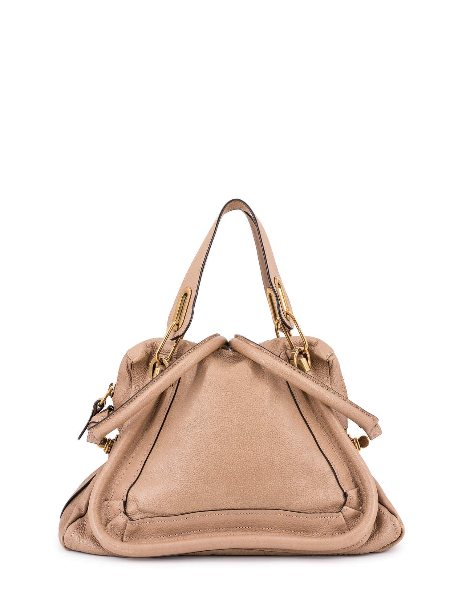 Chloe Calfskin Medium Paraty Bag Beige