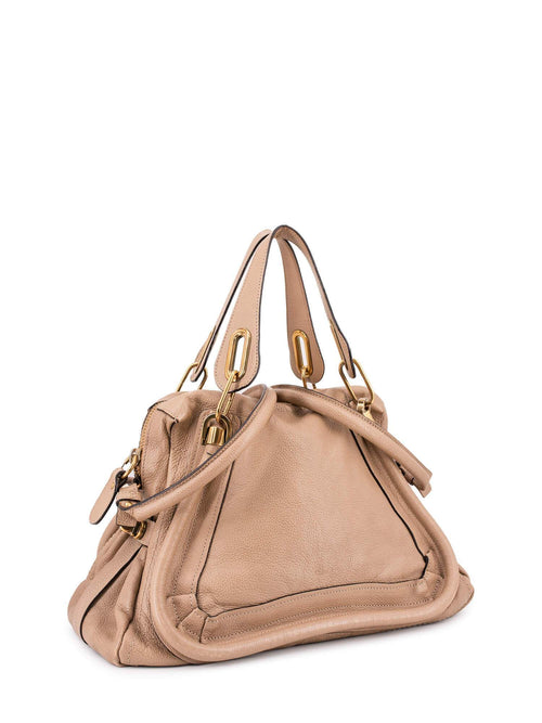 Chloe Calfskin Medium Paraty Bag Beige