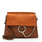 Chloe Calfskin Suede Faye Medium Shoulder Bag (SHF-19065)