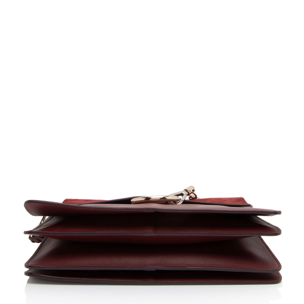 Chloe Calfskin Suede Faye Medium Shoulder Bag (SHF-Vx8bCr)