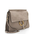 Chloe Calfskin Suede Faye Medium Shoulder Bag (SHF-Jb7npx)
