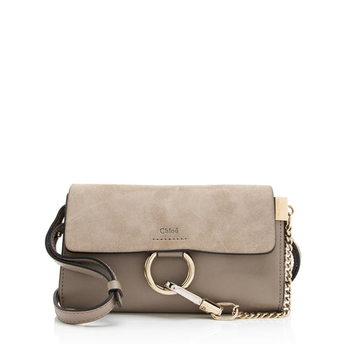 Chloe Calfskin Suede Faye Mini Shoulder Bag (SHF-23331)
