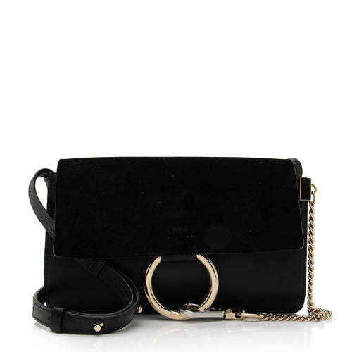 Chloe Calfskin Suede Faye Small Shoulder Bag (SHF-lEvcU8)