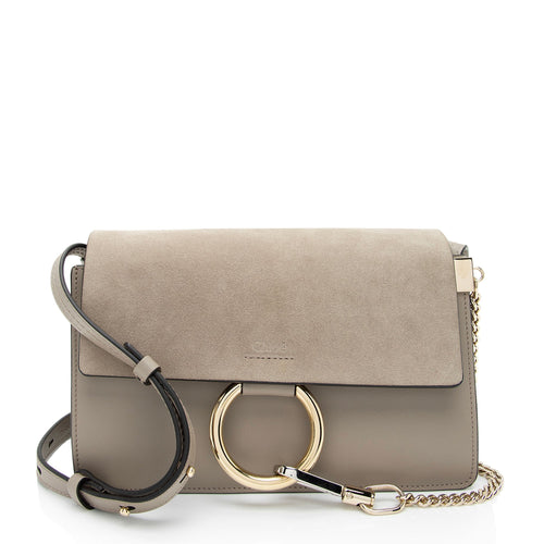 Chloe Calfskin Suede Faye Small Shoulder Bag (SHF-dEiGcv)