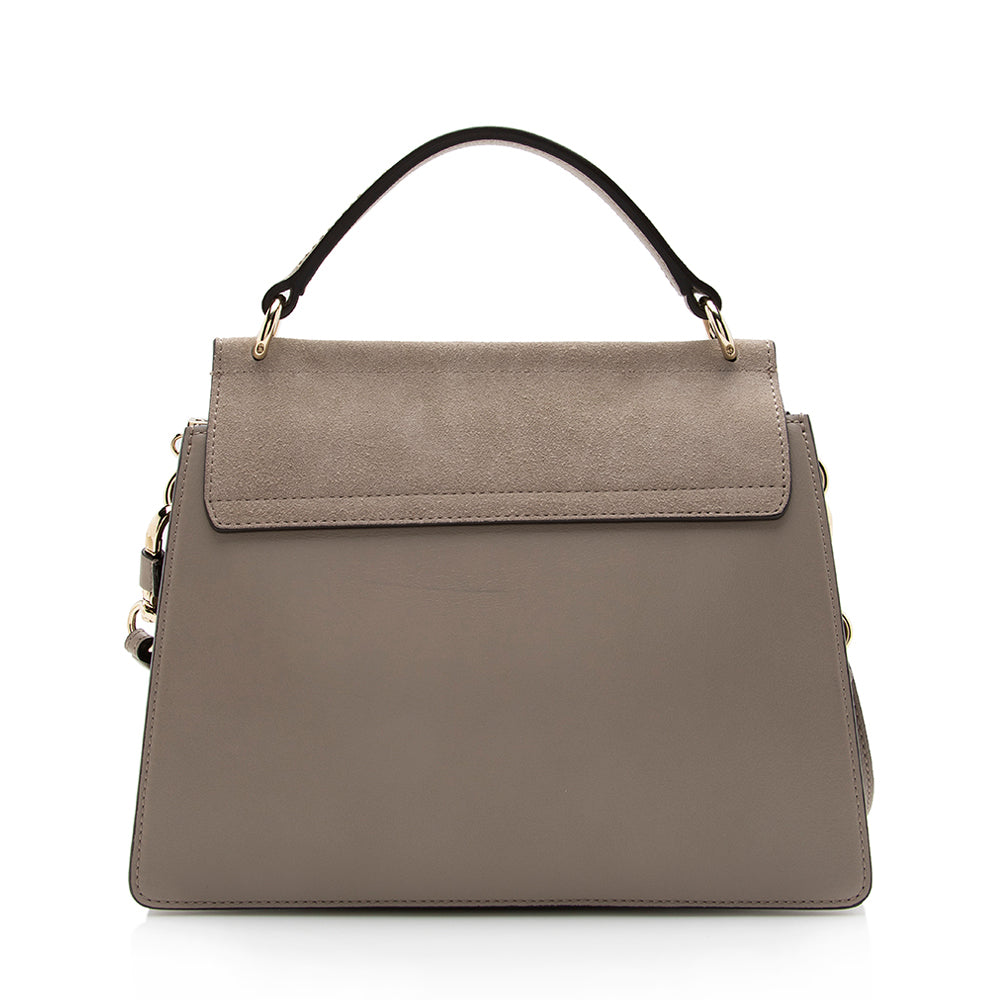 Chloe Calfskin Suede Faye Top Handle Shoulder Bag (SHF-14475)
