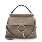 Chloe Calfskin Suede Faye Top Handle Shoulder Bag (SHF-14475)