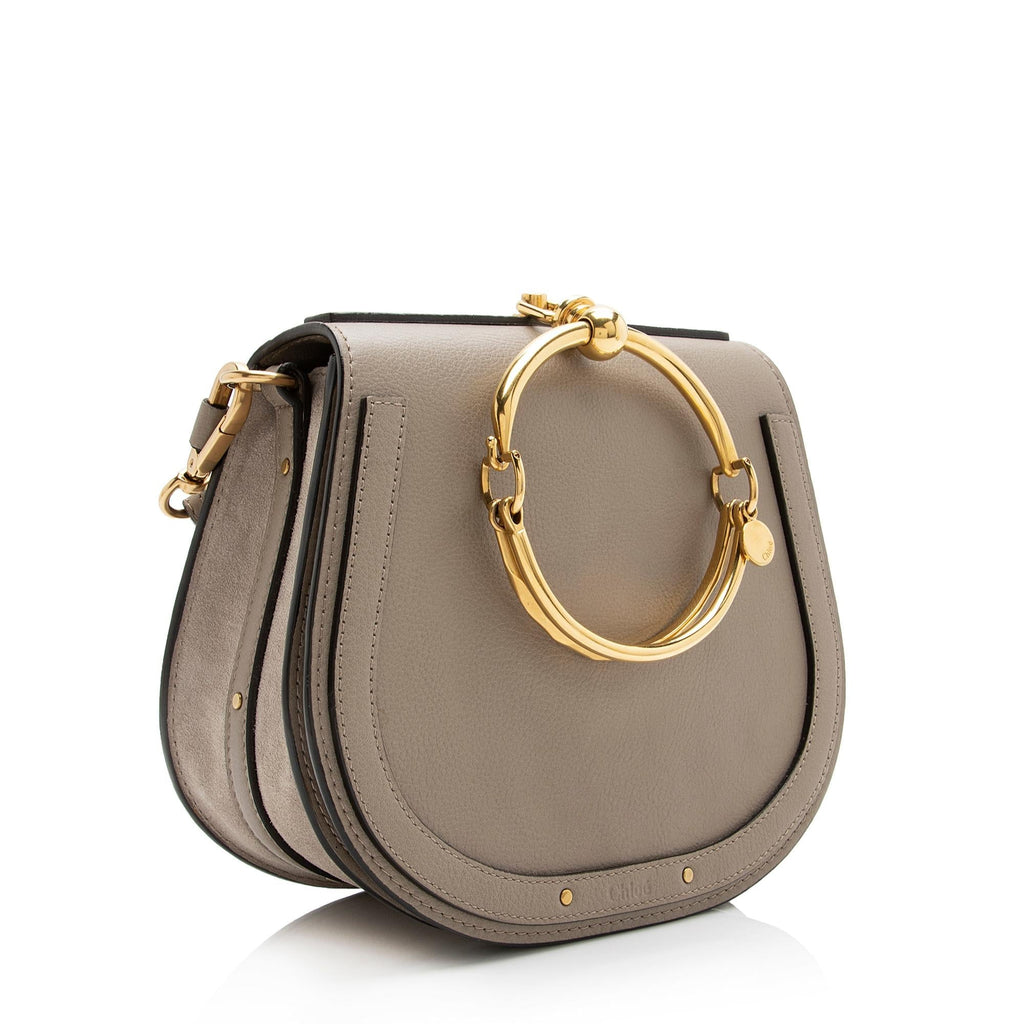 Chloe Calfskin Suede Nile Medium Bracelet Bag (SHF-23783)