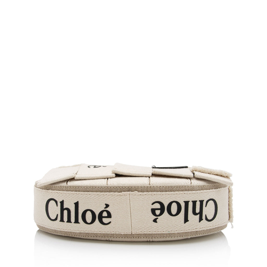 Chloe Linen Canvas Woody Crossbody Bag (SHF-wyyqtV)