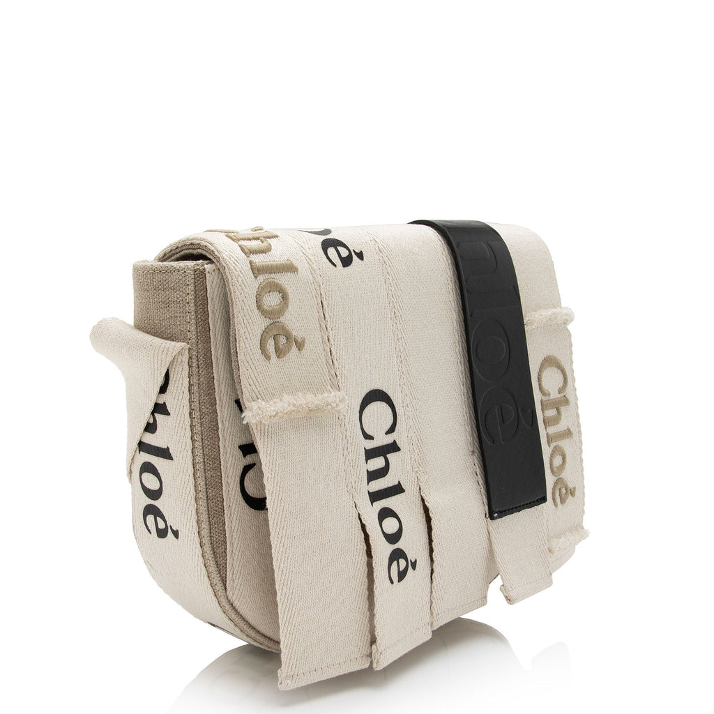 Chloe Linen Canvas Woody Crossbody Bag (SHF-wyyqtV)