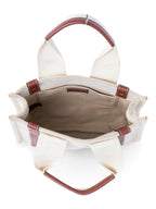 Chloe Canvas Leather Small Woody Tote Tan Brown