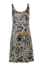 Chloe - Cream, Gold, & Blue Print Sleeveless Dress Sz 6