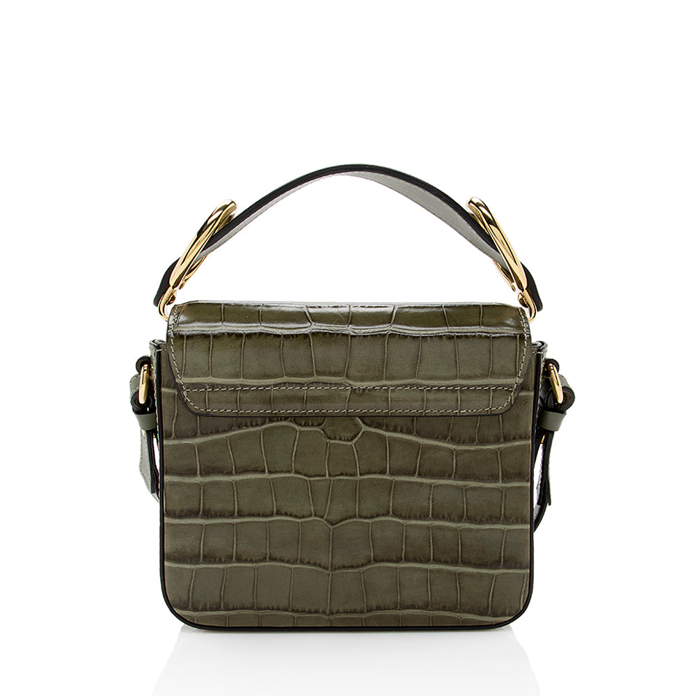 Chloe Croc Embossed C Mini Top Handle Bag (SHF-18176)