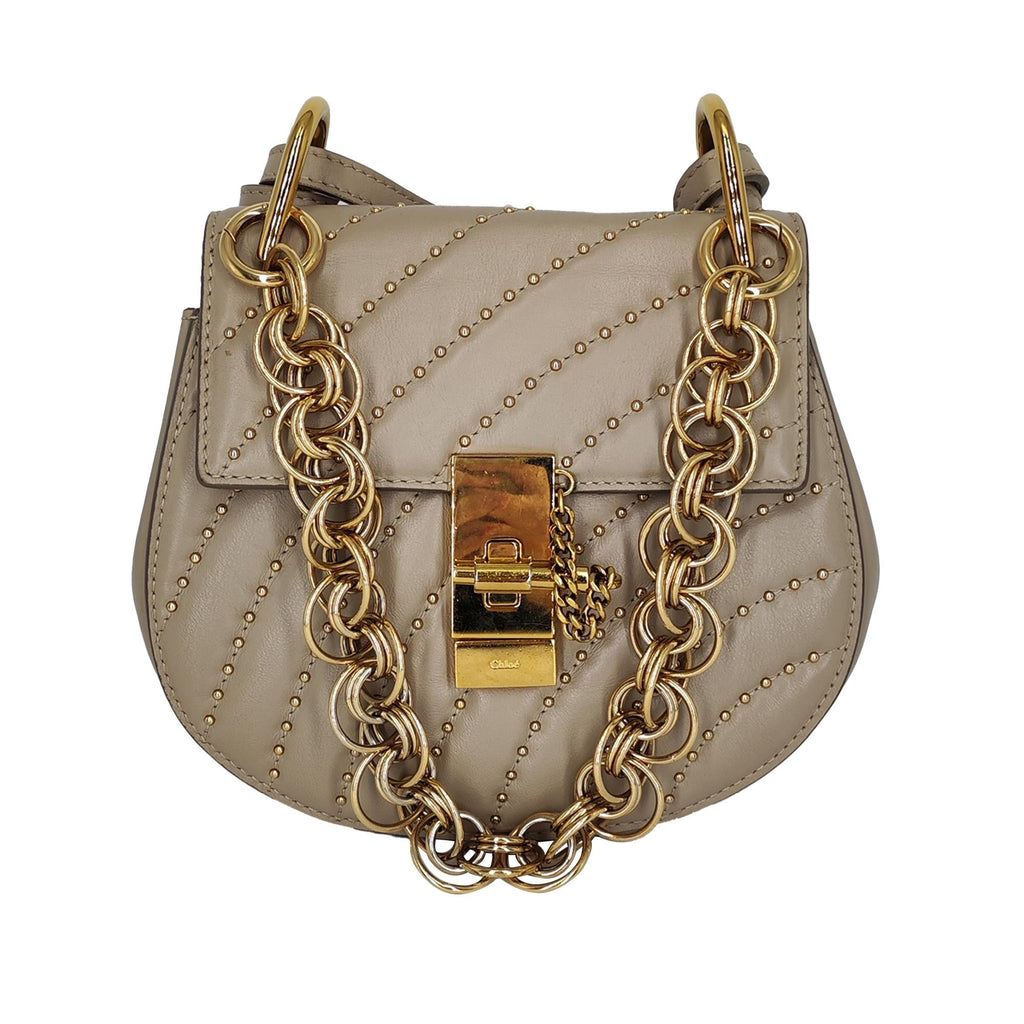 Chloe Drew Bijou Studded Leather Crossbody Bag (SHG-36995)