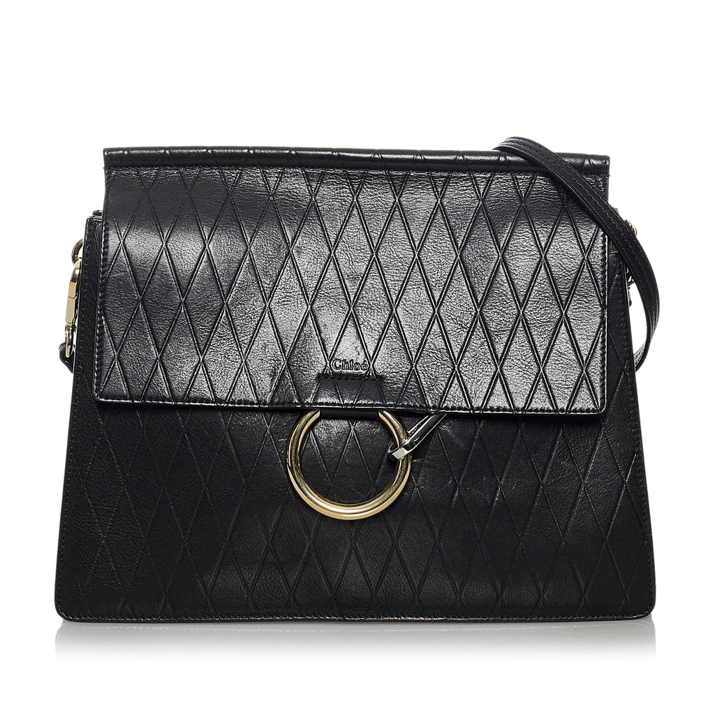 Chloe Faye Quilted Leather Shoulder Bag (SHG-33784)