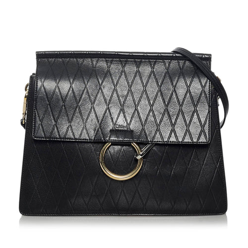 Chloe Faye Quilted Leather Shoulder Bag (SHG-33784)