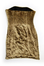 Chloe - Gold Faux Fur Strapless Dress Sz 8
