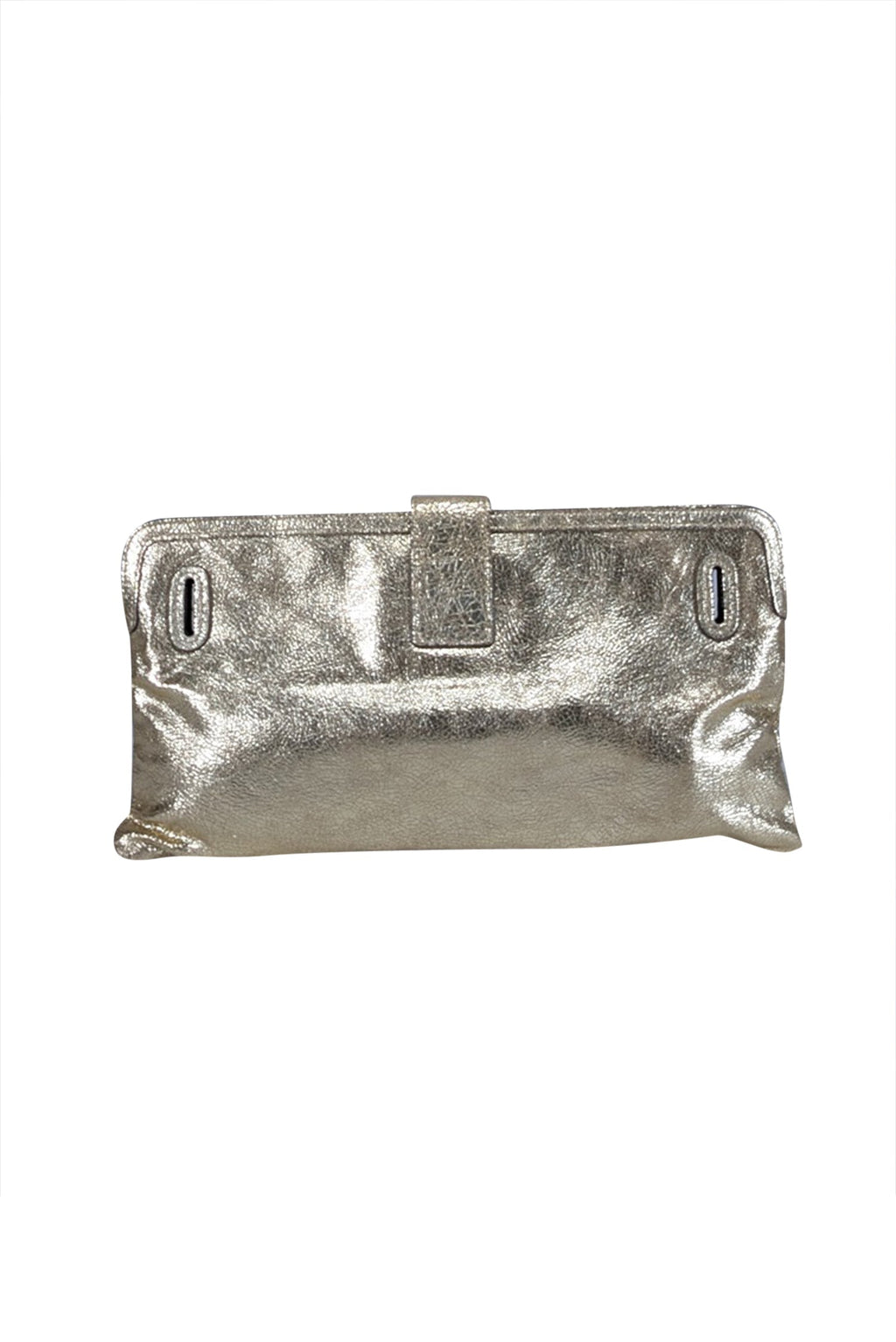 Chloe - Gold Metallic Leather Long Clutch