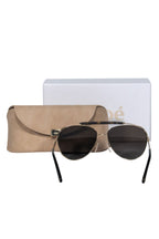 Chloe - Gold & Tortoise Shell Polarized Aviator Sunglasses w/ Brow Bar