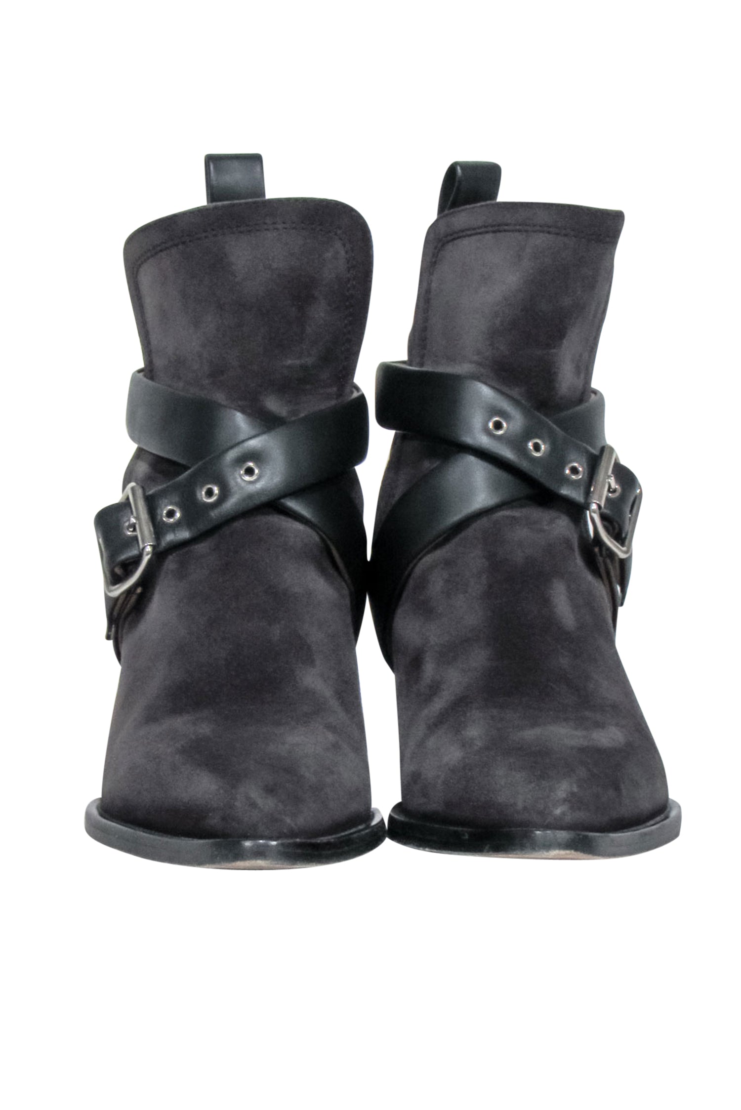 Chloe - Grey Suede " Rylee Strap" Booties Sz 8