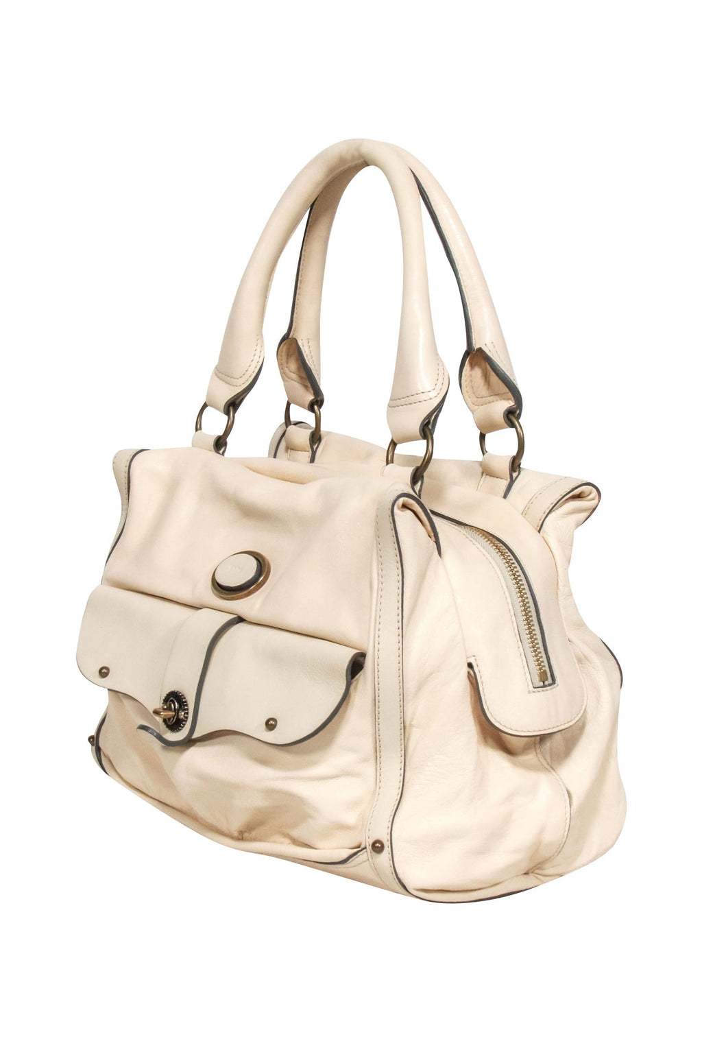 Chloe - Ivory Leather Large Shoulder Bag