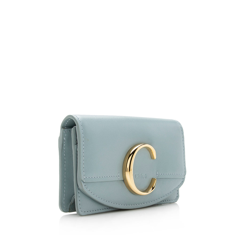 Chloe Leather C Card Holder - FINAL SALE (SHF-15092)