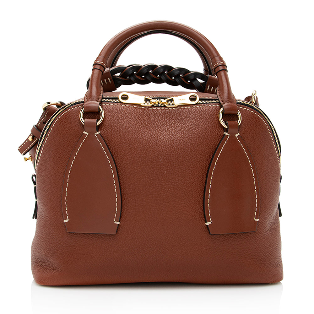 Chloe Leather Daria Medium Satchel (SHF-19937)