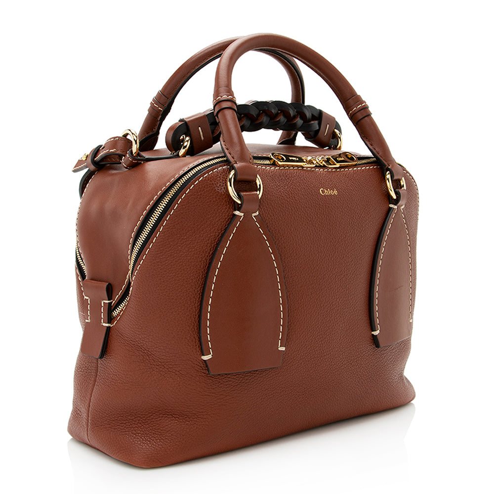 Chloe Leather Daria Medium Satchel (SHF-19937)