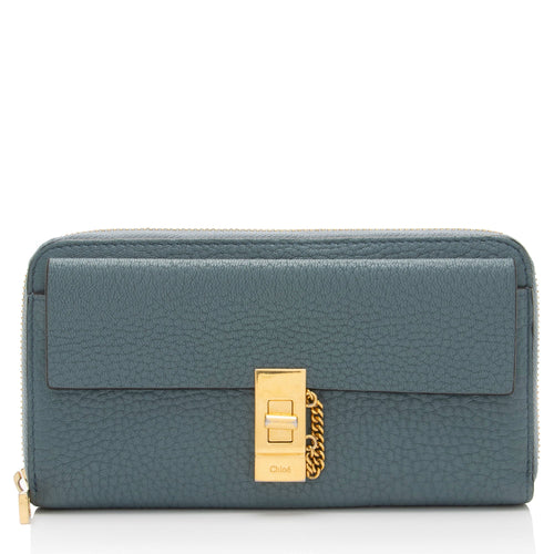 Chloe Leather Drew Long Wallet (SHF-sVFRNT)