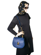 Chloe Leather Drew Messenger Bag Blue