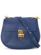 Chloe Leather Drew Messenger Bag Blue
