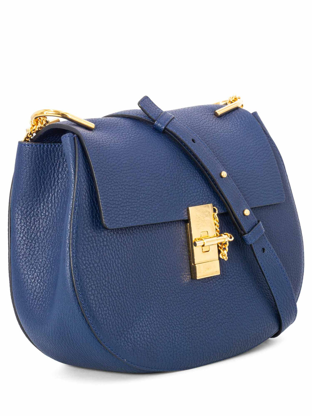 Chloe Leather Drew Messenger Bag Blue
