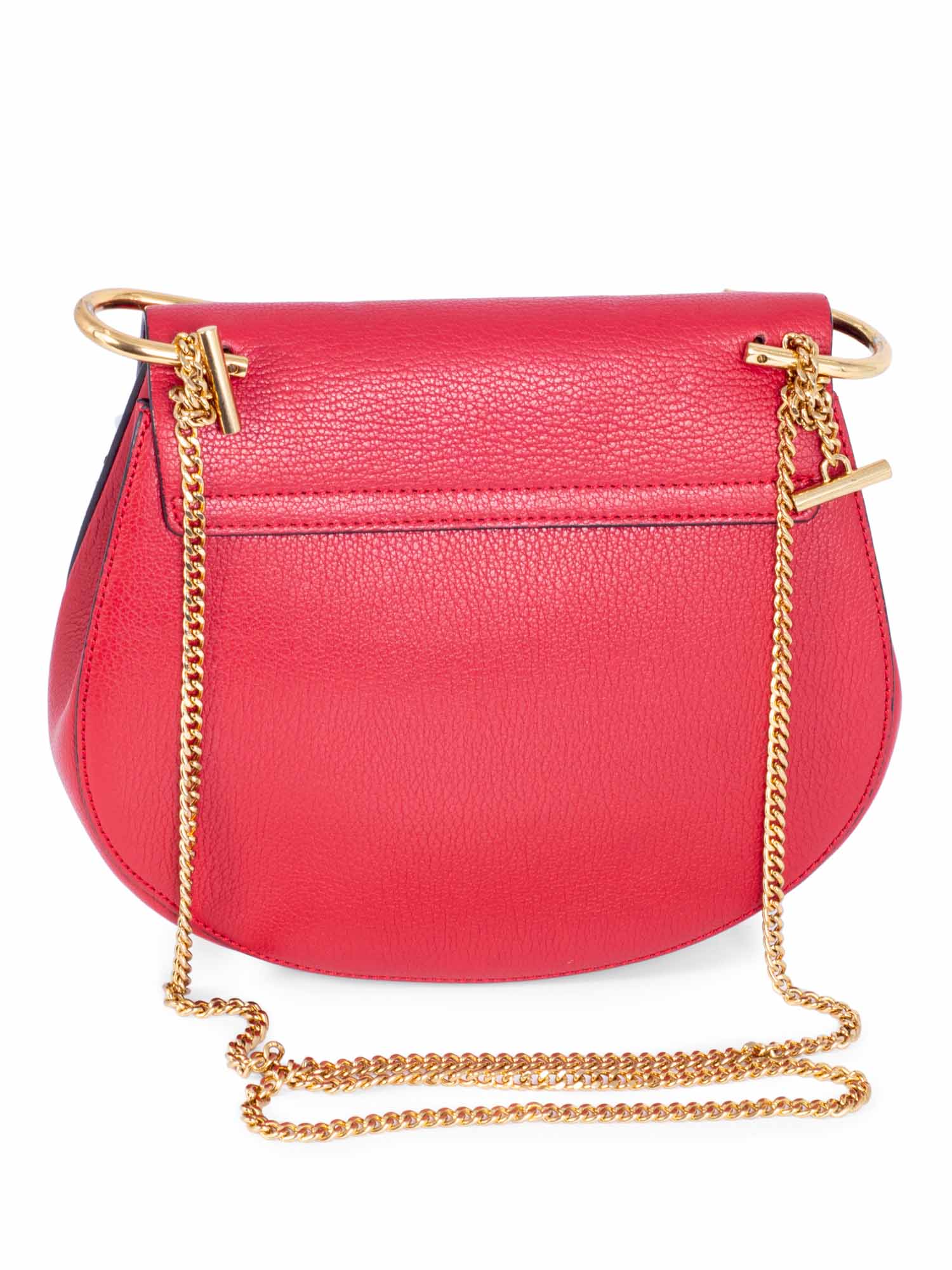 Chloe Leather Drew Messenger Bag Red