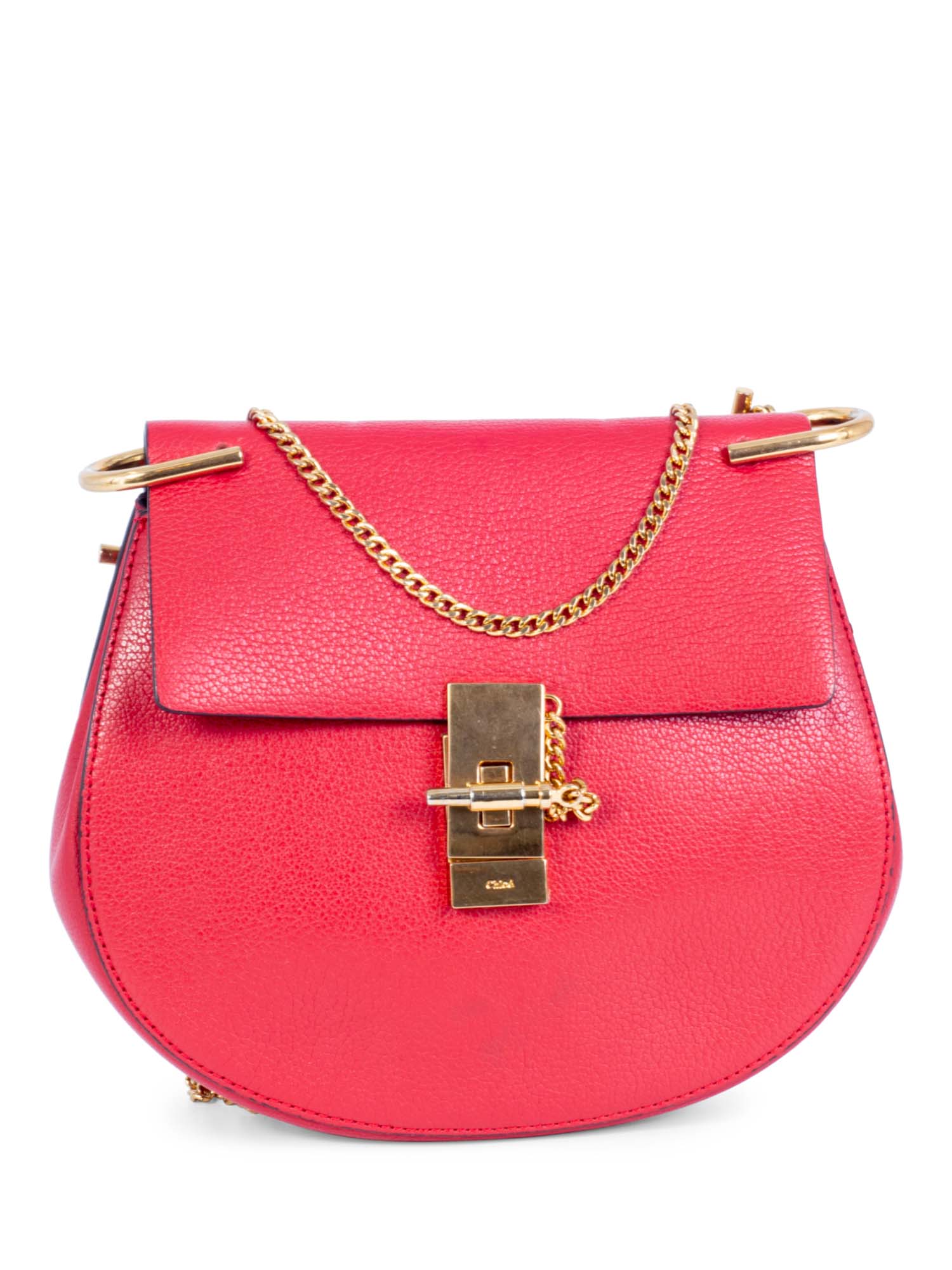 Chloe Leather Drew Messenger Bag Red