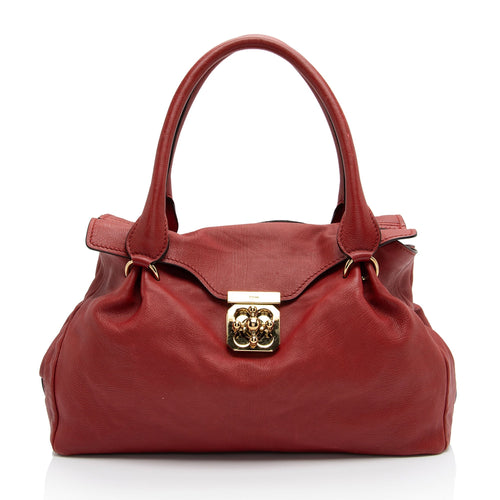 Chloe Leather Elsie E/W Satchel (SHF-ushcL7)