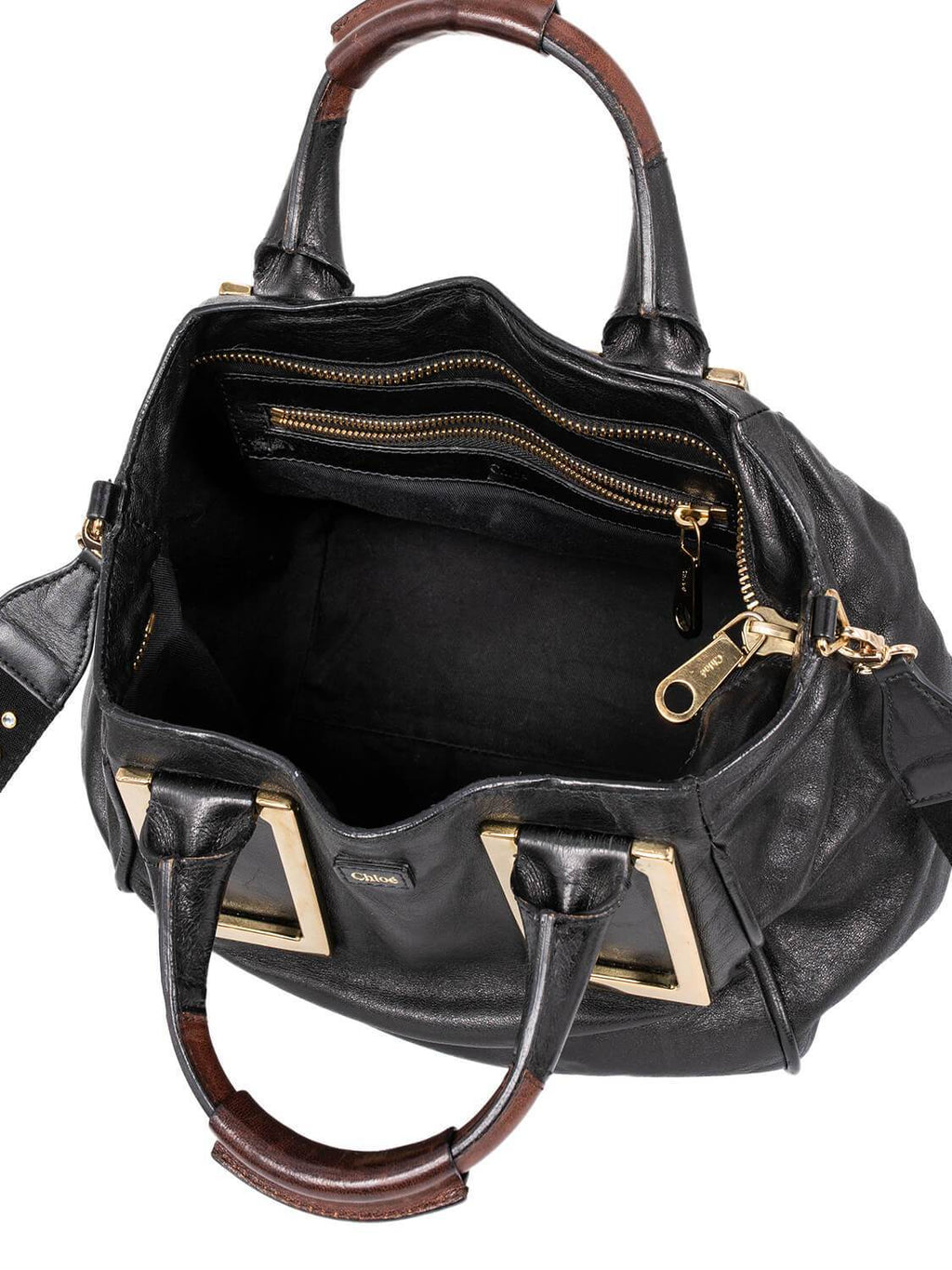 Chloe Leather Ethel Satchel Bag Black
