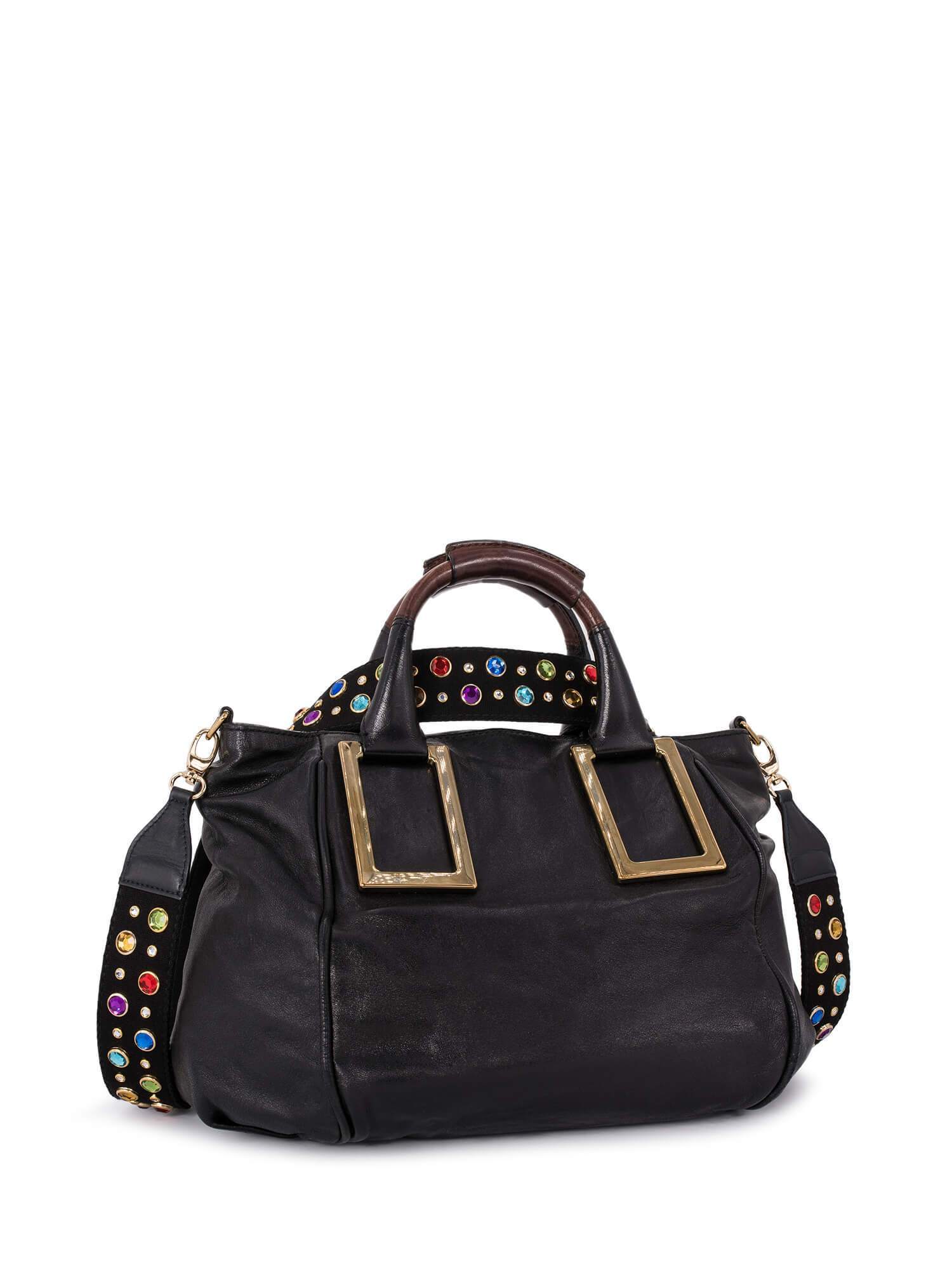 Chloe Leather Ethel Satchel Bag Black