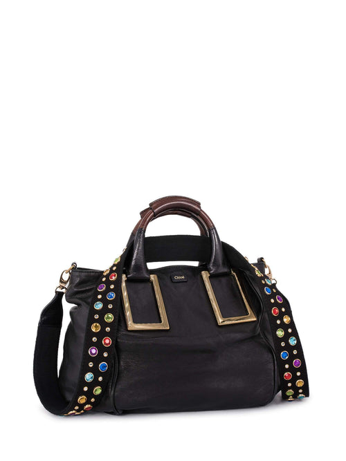 Chloe Leather Ethel Satchel Bag Black
