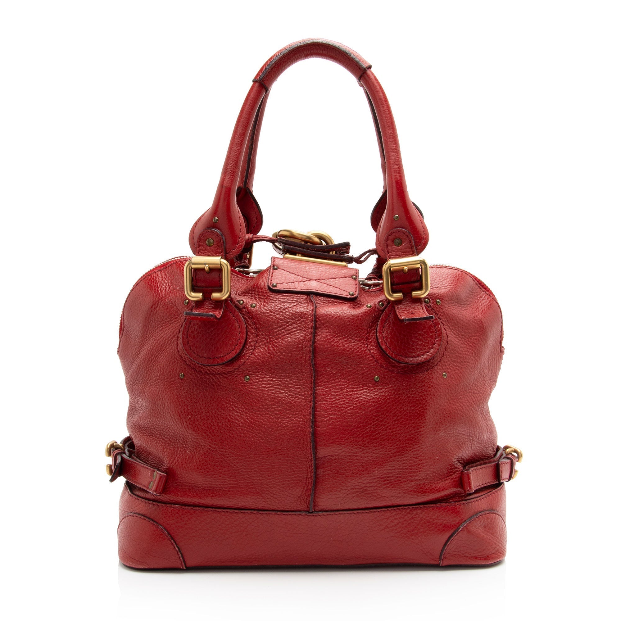 Chloe Leather Paddington Dome Satchel (SHF-cx83UC)