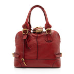 Chloe Leather Paddington Dome Satchel (SHF-cx83UC)