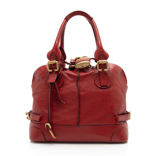 Chloe Leather Paddington Dome Satchel (SHF-cx83UC)
